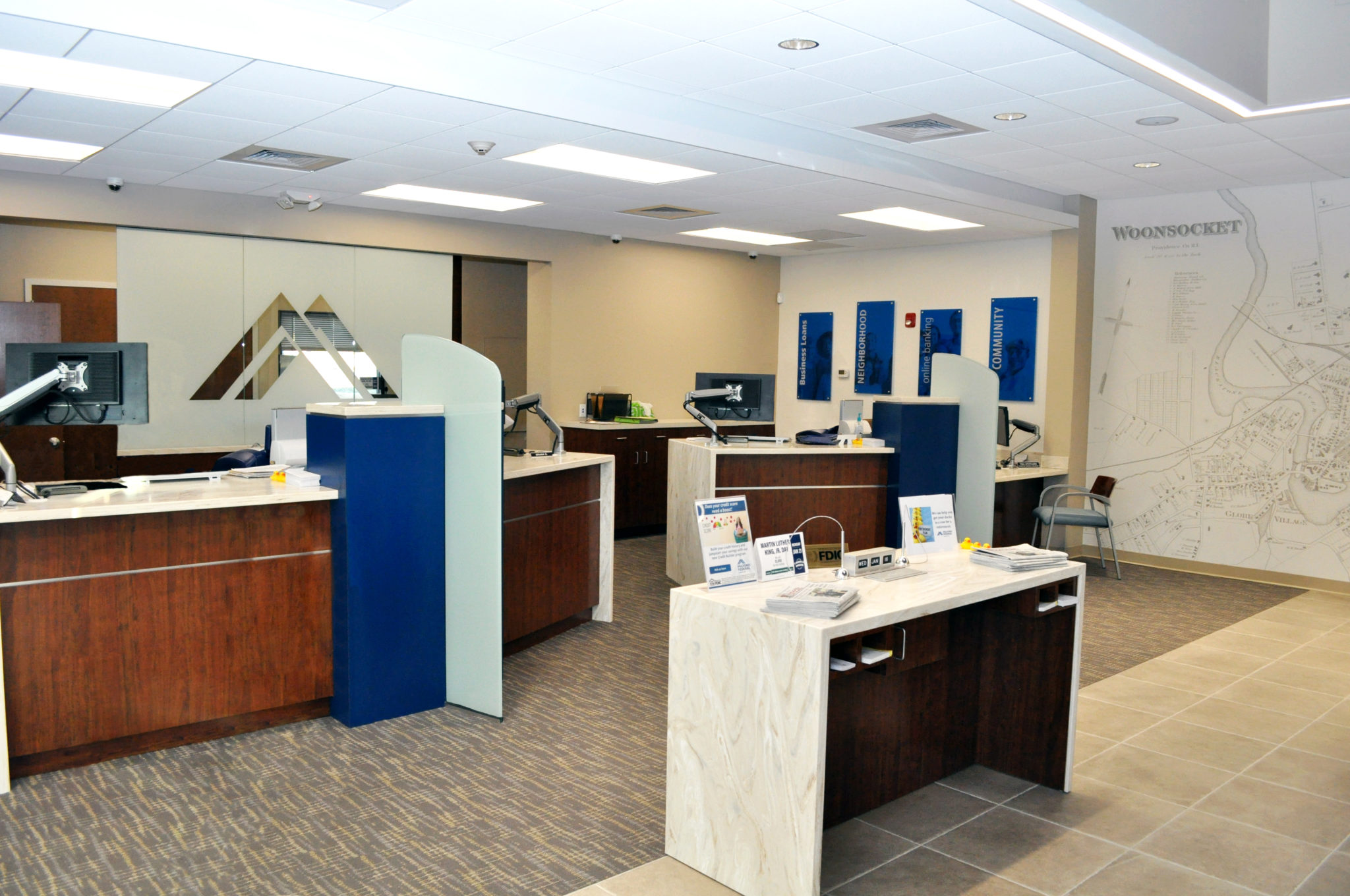 Milford Federal Savings Bank Teller Pods Check Desk Marketing